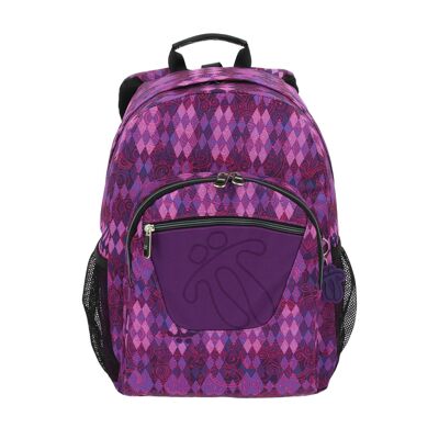 Mochila escolar adaptable a carro - Acuareles Morado_2