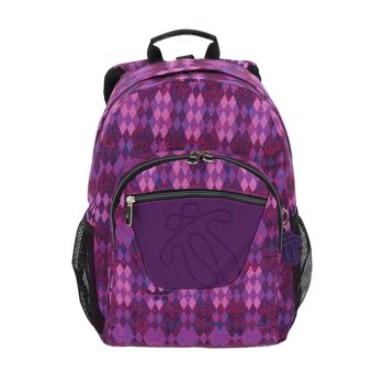 Sac à dos scolaire adaptable au chariot - Acuareles Morado_2 1