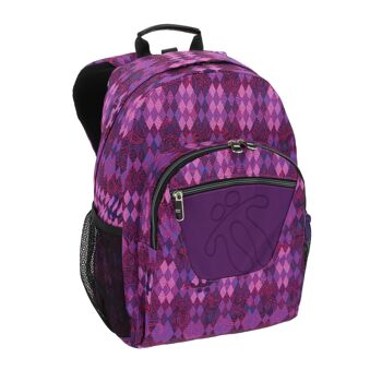 Sac à dos scolaire adaptable au chariot - Acuareles Morado_2 2