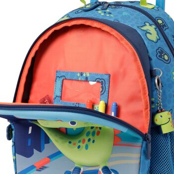 Petit sac à dos scolaire à roulettes - Little Dino Blue_1 7