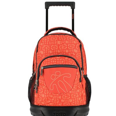 Mochila escolar pequeña ruedas - Resma Naranja_1