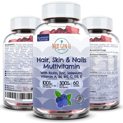 60 Hair Skin Nails Gummies