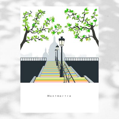 Montmartre Noir poster - Paris 18th
