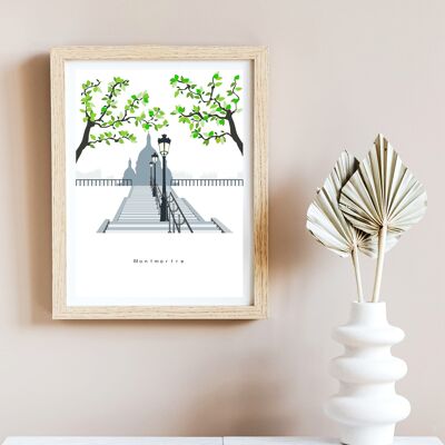 Montmartre Blanc poster - Paris 18th