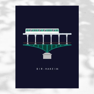 Poster Bir-Hakeim Blu marino - Parigi 15°