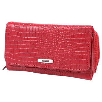 Portefeuille femme en cuir - Angara Rojo_1 2