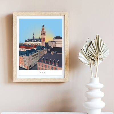 Lille Grand place poster - Sunrise