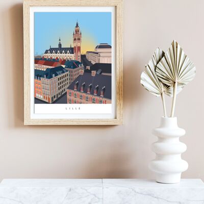 Lille Grand place poster - Sunrise