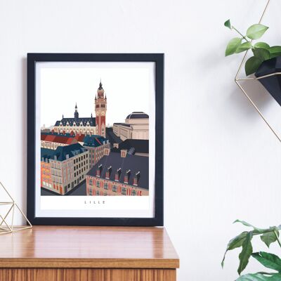 Lille Grand place poster - White