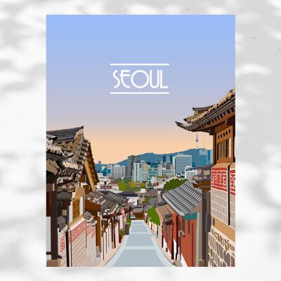 Affiche Séoul Nuit - Corée du Sud