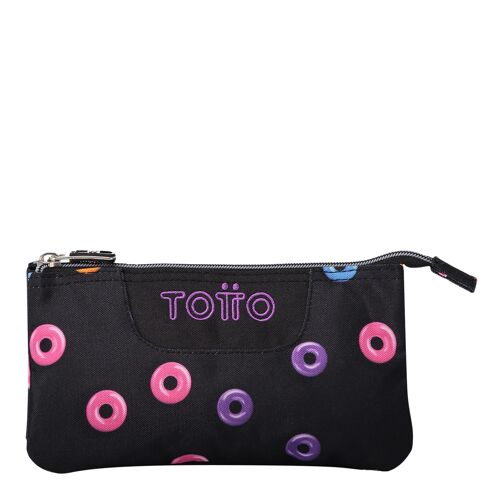 Estuche escolar tres compartimentos donuts - Tablero Negro_1