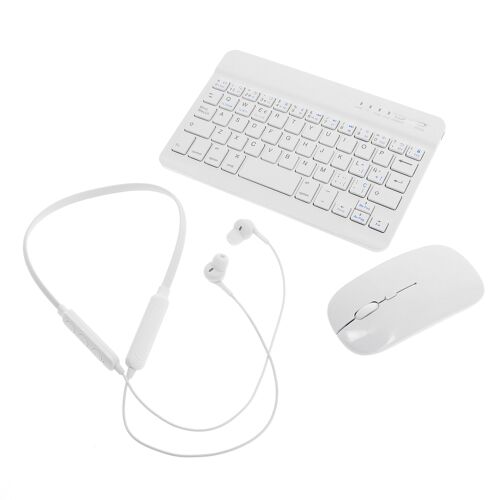 Kit inalámbrico ratón, teclado y auriculares Blanco_1