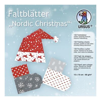 Faltblätter "Nordic Christmas", 15 x 15 cm
