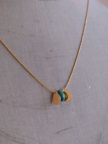 Collier Drop bleu/vert 1