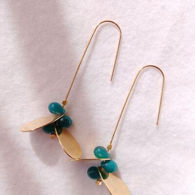 Drop earrings blue / green