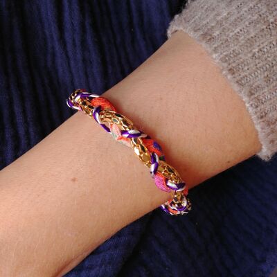 Geflochtenes Armband Chirimen Orange