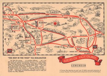 Burlington Route Vacationlands, années 1940 - A3 (297x420mm) impression d'archives (sans cadre) 1