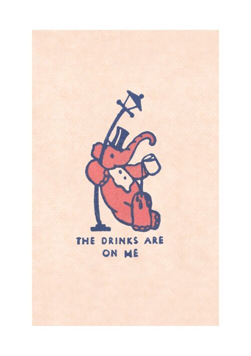 Drinks Are On Me Pink Elephant, San Francisco, 1930s [Portrait Prints] - A4 (210x297mm) Archival Print (Unframed)