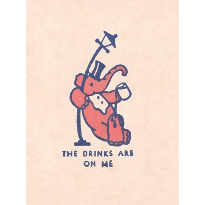 Drinks Are On Me Pink Elephant, San Francisco, 1930s [Portrait Prints] - A3 (297x420mm) Archival Print (Unframed)