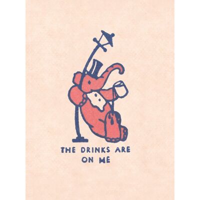 Drinks Are On Me Pink Elephant, San Francisco, 1930er Jahre [Portrait Prints] - A3+ (329 x 483 mm, 13 x 19 Zoll) Archival Print (ungerahmt)