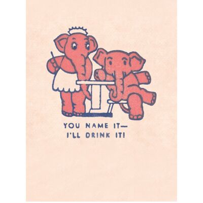 Tu lo chiami, lo berrò Elefante rosa, San Francisco, anni '30 [Stampe ritratto] - A4 (210 x 297 mm) Stampa d'archivio (senza cornice)