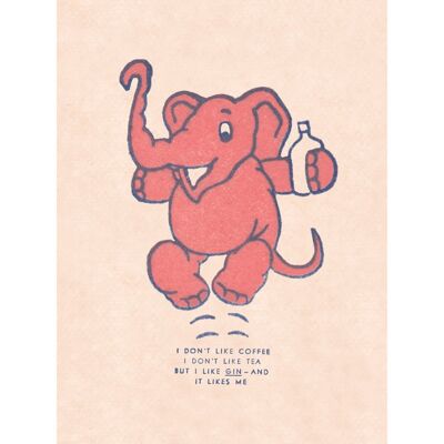 J'aime Gin Pink Elephant, San Francisco, années 1930 [Portrait Prints] - A3 (297x420mm) Archival Print (Sans cadre)