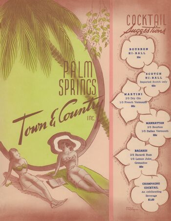 Palm Springs Town & Country Restaurant, Californie, années 1950 - impression d'archives A3 (297 x 420 mm) (sans cadre) 1