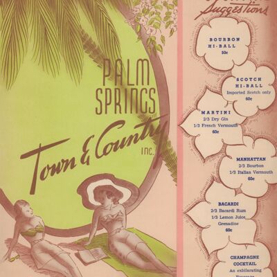 Palm Springs Town & Country Restaurant, California, anni '50 - 50x76 cm (20x30 pollici) Stampa d'archivio (senza cornice)