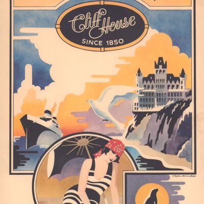 Cliff House, San Francisco, California, anni '70 - Stampa d'archivio A3 (297x420 mm) (senza cornice)