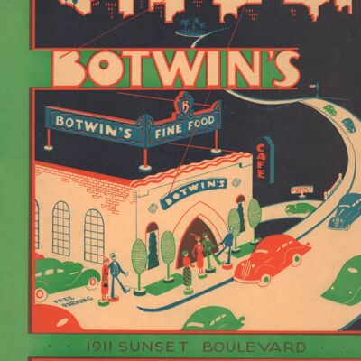 Botwin's, Los Angeles, Californie, années 1930 - impression d'archives 50x76cm (20x30 pouces) (sans cadre)