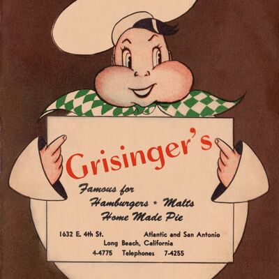 Grisinger's, Long Beach 1951 - A4 (210 x 297 mm) Stampa d'archivio (senza cornice)