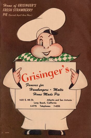 Grisinger's, Long Beach 1951 - A2 (420x594mm) impression d'archives (sans cadre) 1