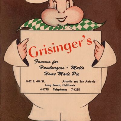 Grisinger's, Long Beach 1951 - A2 (420x594mm) Archival Print (Unframed)