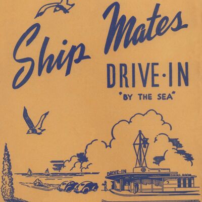 Ship Mates Drive-In, Laguna Beach 1950s - A4 (210x297mm) Archival Print (Unframed)