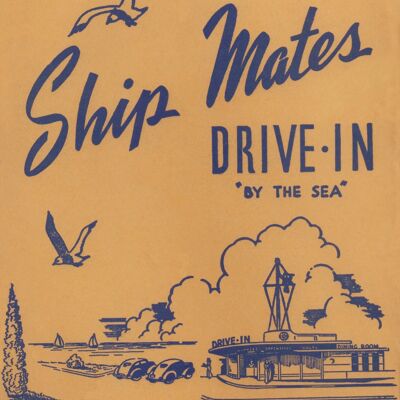 Ship Mates Drive-In, Laguna Beach 1950s - A1 (594x840mm) Archival Print (Unframed)