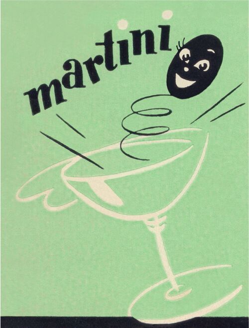 Martini Olive Detail from Mark Twain Hotel, Hannibal MO, 1950s - A2 (420x594mm) Archival Print (Unframed)