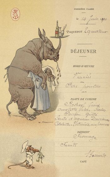 Le Paquebot Équateur, 1901 (Rhino) - A1 (594x840mm) Tirage d'archives (Sans cadre)