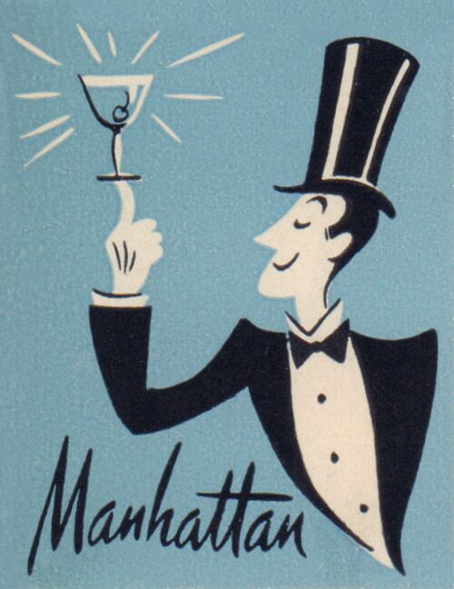 Manhattan Detail from Mark Twain Hotel, 1940s - A2 (420x594mm) Archival Print (Unframed)