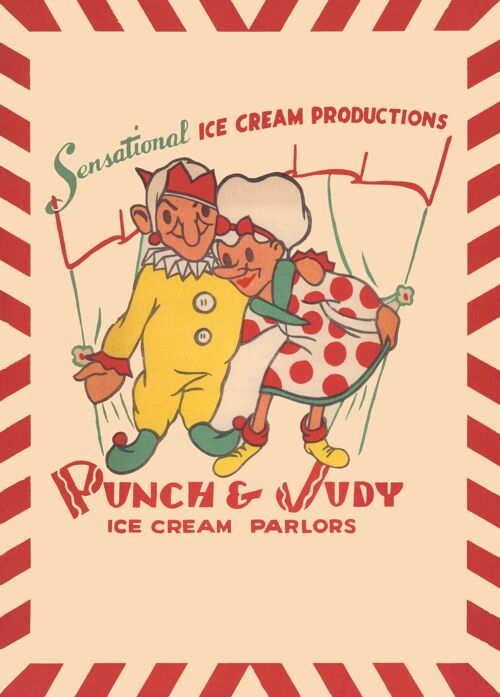 Punch & Judy Ice Cream Parlors, Los Angeles, 1949 - A4 (210x297mm) Archival Print (Unframed)