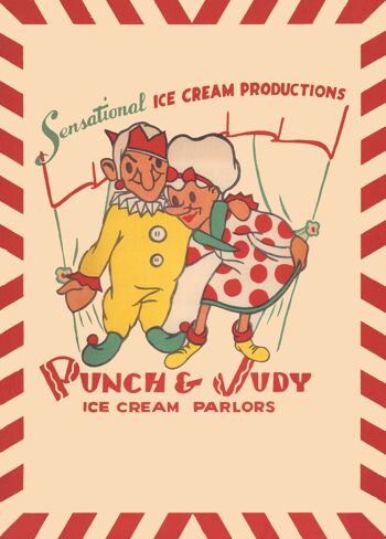 Punch & Judy Ice Cream Parlors, Los Angeles, 1949 - A4 (210x297mm) impression d'archives (sans cadre) 1