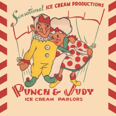 Punch & Judy Ice Cream Parlors, Los Angeles, 1949 - A4 (210x297mm) Archival Print (Unframed)