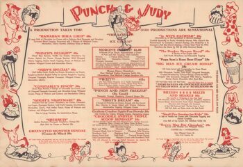 Punch & Judy Ice Cream Parlors, Los Angeles, 1949 - A4 (210x297mm) impression d'archives (sans cadre) 2