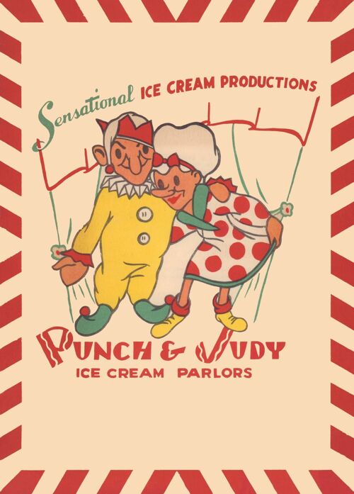 Punch & Judy Ice Cream Parlors, Los Angeles, 1949 - A3 (297x420mm) Archival Print (Unframed)