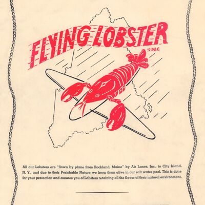 The Flying Lobster, New York 1940s - A3+ (329x483mm, 13x19 inch) Archival Print (Unframed)