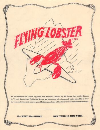 Le homard volant, New York des années 1940 - A3+ (329 x 483 mm, 13 x 19 pouces) impression d'archives (sans cadre) 1