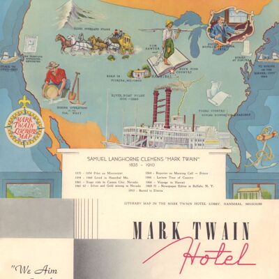 Mark Twain Hotel, Hannibal, MO, années 1940 - impression d'archives A4 (210 x 297 mm) (sans cadre)