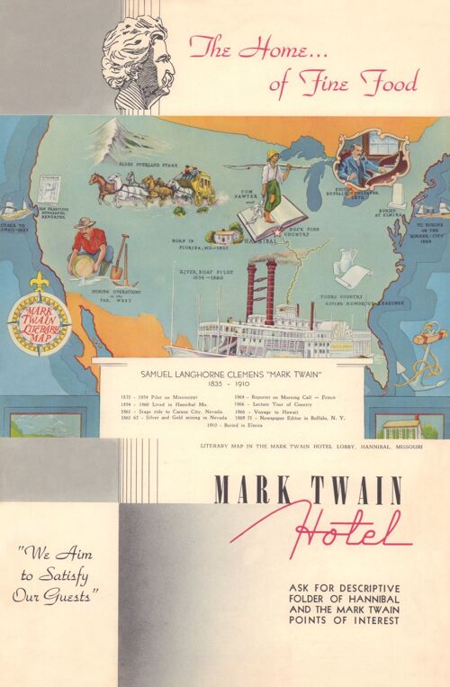 Mark Twain Hotel, Hannibal, MO, 1940s - A3 (297x420mm) Archival Print (Unframed)