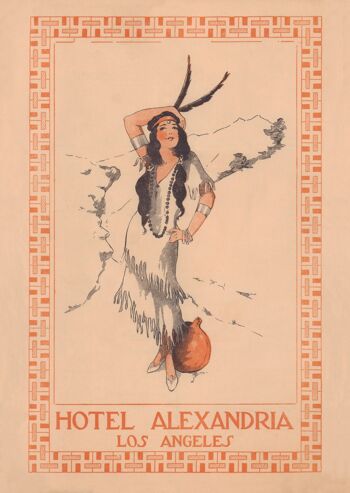 Hôtel Alexandria, Los Angeles, 1915 - 50x76cm (20x30 pouces) impression d'archives (sans cadre) 1