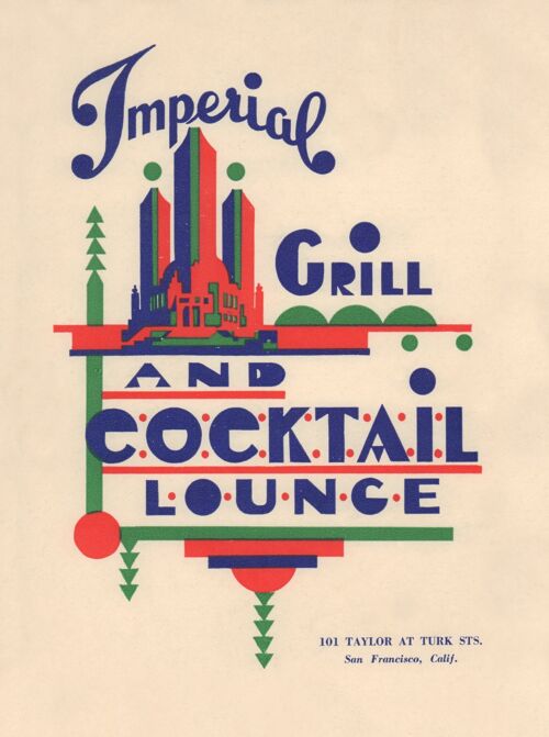 Imperial Grill & Cocktail Lounge, San Francisco, 1940s - A4 (210x297mm) Archival Print (Unframed)