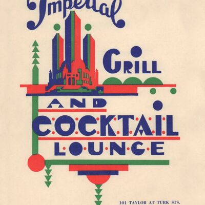Imperial Grill & Cocktail Lounge, San Francisco, 1940s - A3 (297x420mm) Archival Print (Unframed)